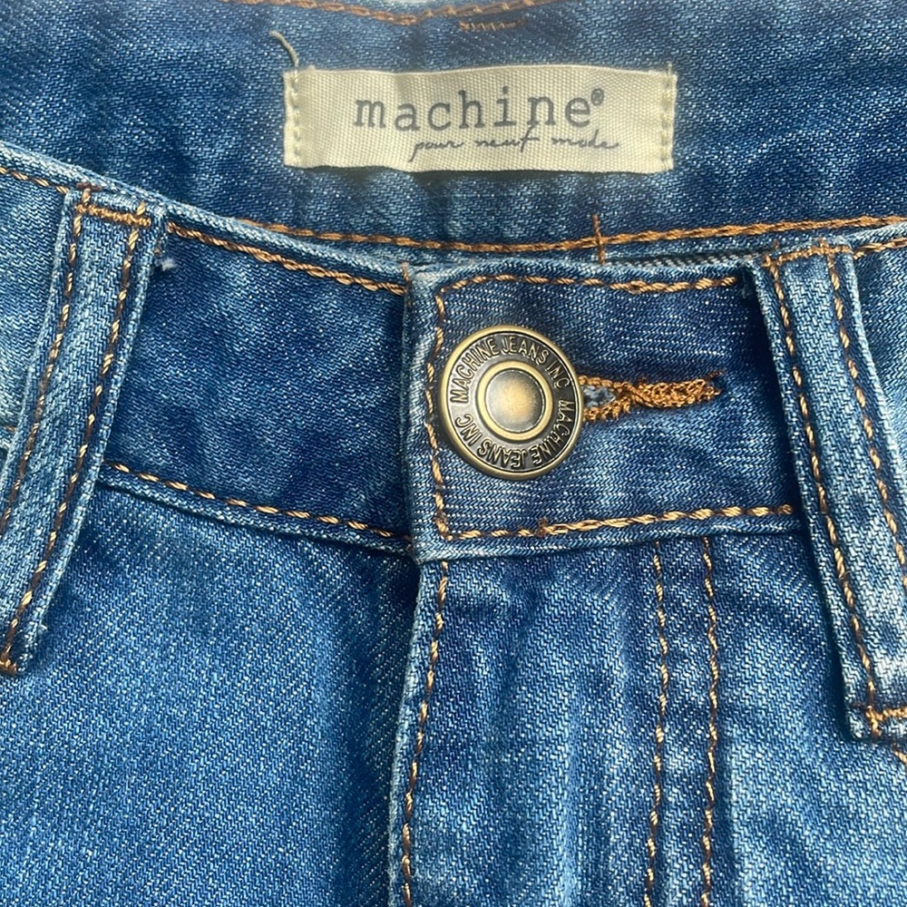 Machine Distressed Denim Shorts - Picture 3 of 10